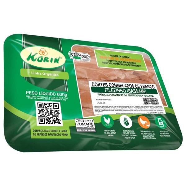 Encontraproduto.com.br - Filé Sassami de Frango Congelado Orgânico Korin 600g