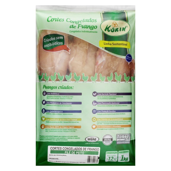 Encontraproduto.com.br - Filé de Peito de Frango Congelado Korin sem Antibiótico 1Kg
