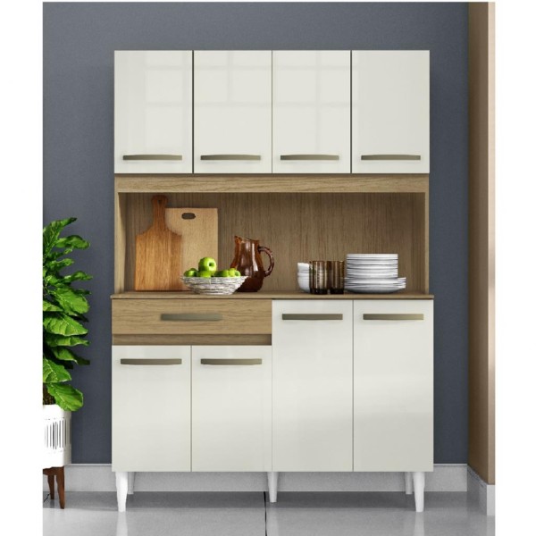 Encontraproduto.com.br - Cozinha Compacta 8 Portas 1 Gaveta Cleo Aramóveis