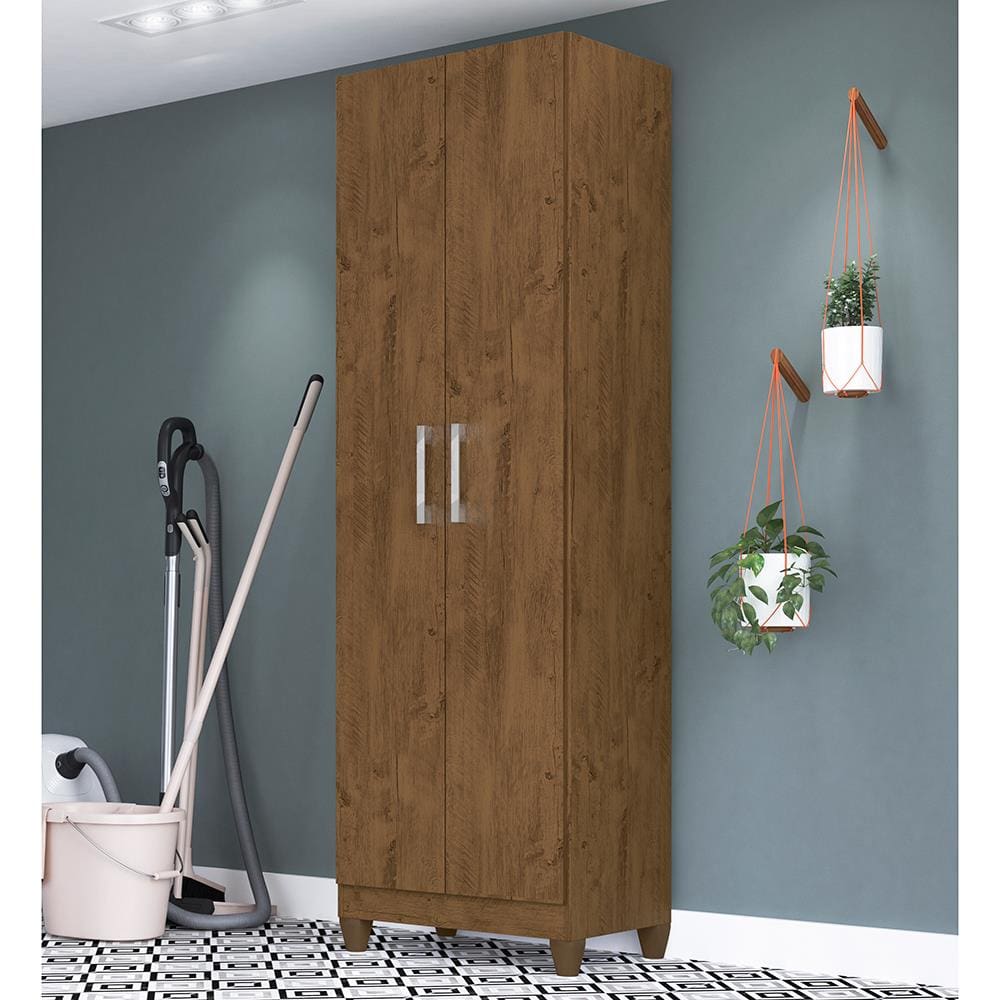 Encontraproduto.com.br - Sapateira Multiuso Moval New Íris com 2 Portas e 4 Prateleiras Castanho Wood