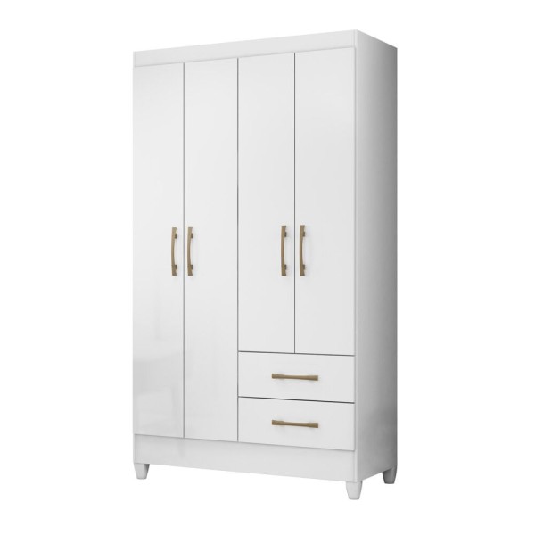 Encontraproduto.com.br - Guarda Roupa Solteiro com Pés 4 Portas 2 Gavetas Chile Moval