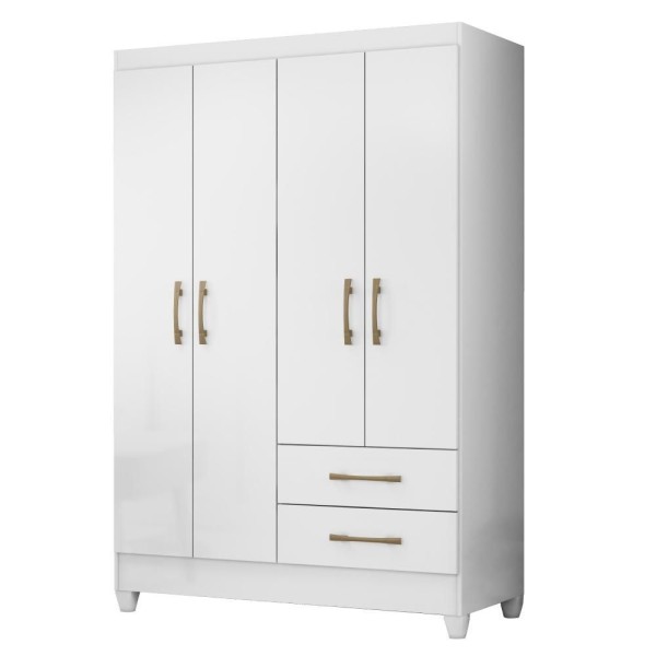 Encontraproduto.com.br - Guarda Roupa Solteiro com Pés 4 Portas 2 Gavetas Chile Moval