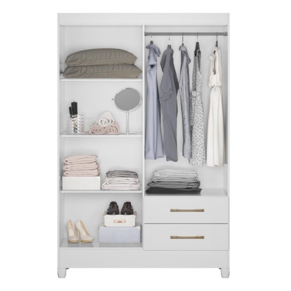 Encontraproduto.com.br - Guarda Roupa Solteiro com Pés 4 Portas 2 Gavetas Chile Moval