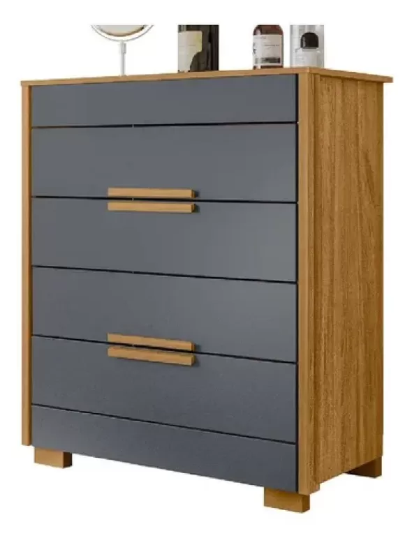 Encontraproduto.com.br - Cômoda Moval Dhara - Freijó e Cinza