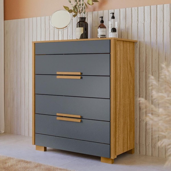 Encontraproduto.com.br - Cômoda Moval Dhara - Freijó e Cinza