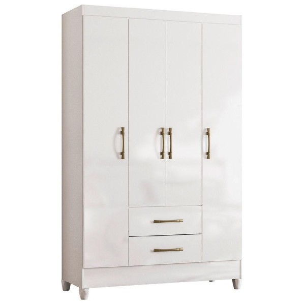 Encontraproduto.com.br - Guarda Roupa Solteiro com Pés 4 Portas 2 Gavetas Paraty Moval