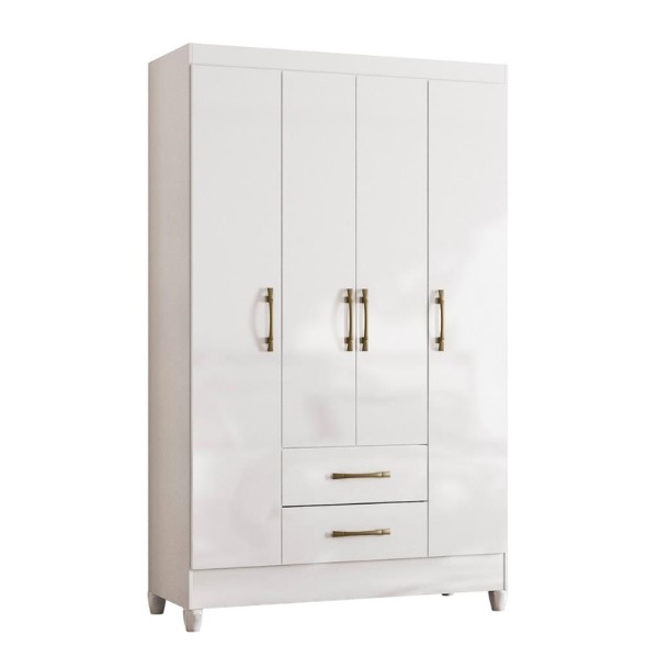 Encontraproduto.com.br - Guarda Roupa Solteiro com Pés 4 Portas 2 Gavetas Paraty Moval