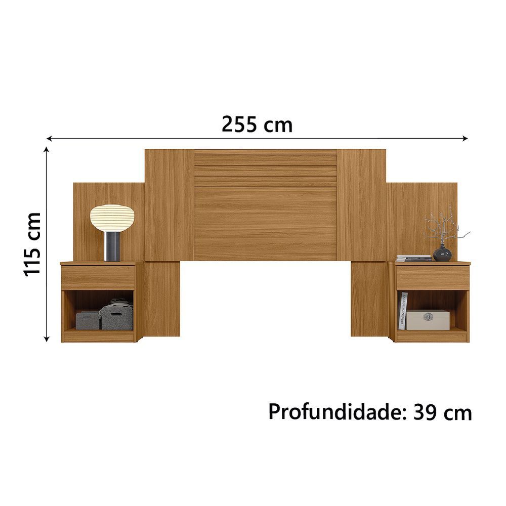 Encontraproduto.com.br - Cabeceira Extensível com 2 Mesas de Cabeceira Flex Araguaia Moval