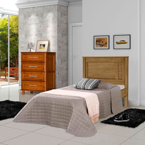 Encontraproduto.com.br - Cama De Solteiro Super Confortável Cedro Bromélia 80/90 - Movelaria Decor