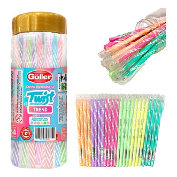 Encontraproduto.com.br - Kit Caneta Esferográfica Diversas Cores Escola Escritório [f114]