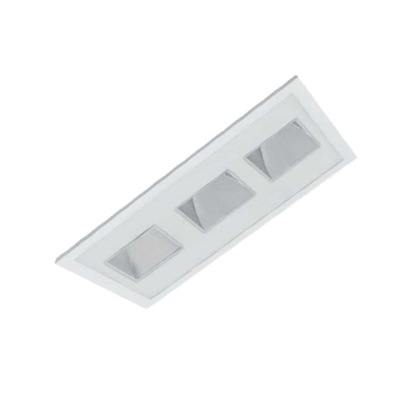 Encontraproduto.com.br - Luminária de embutir retangular para 4 lâmpadas 8062BM Bonin