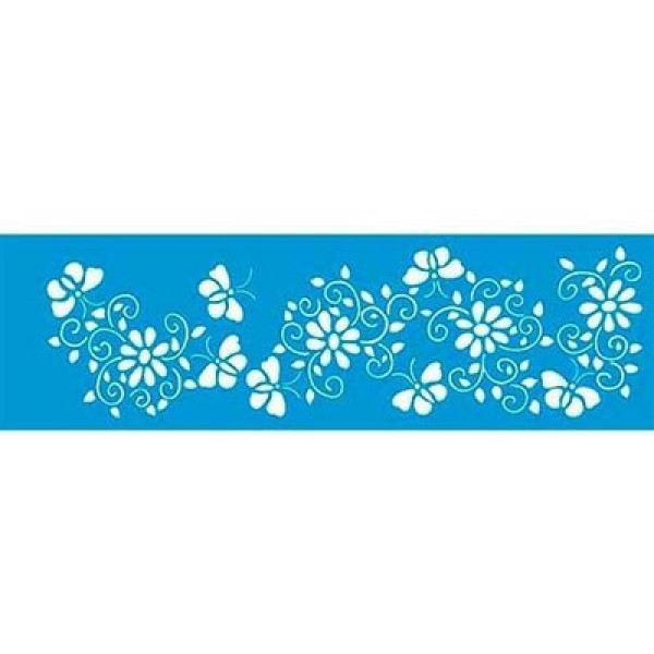 Encontraproduto.com.br - Stencil Litoarte 8,4 x 28,6 cm - STE-139 Flores E Borboletas