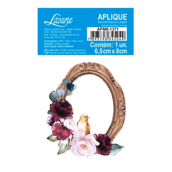 Aplique em MDF APM8-1371 Memórias Vintage