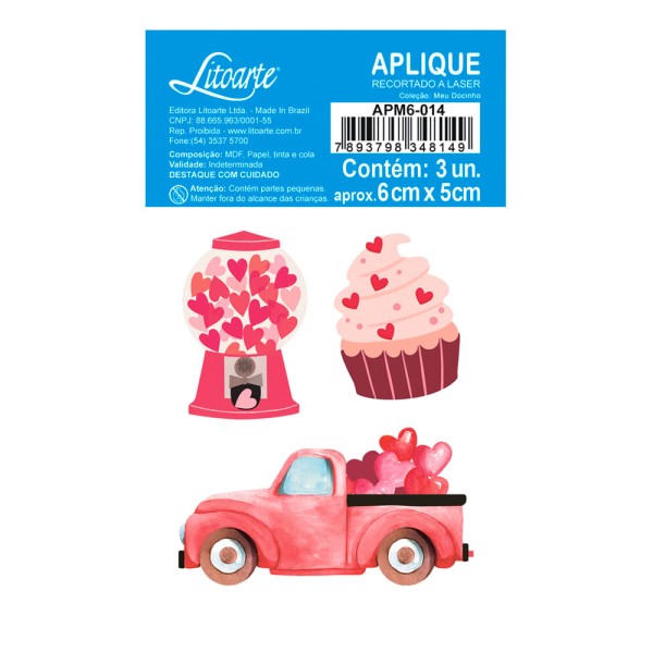 Encontraproduto.com.br - Aplique em Mdf Apm6-014 Meu Docinho