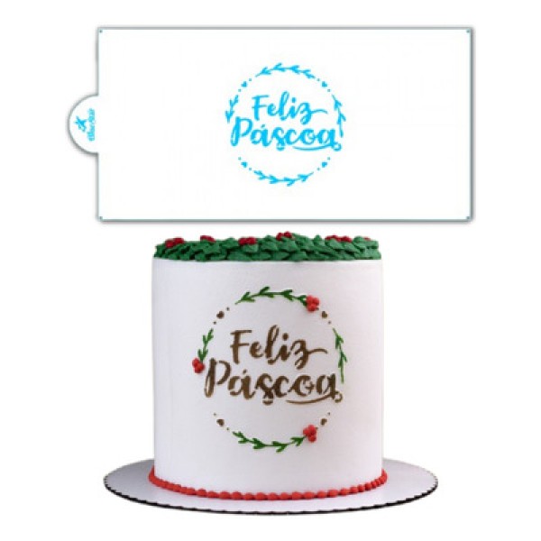 Stencil Feliz Páscoa Ramos 364040 BLUESTAR