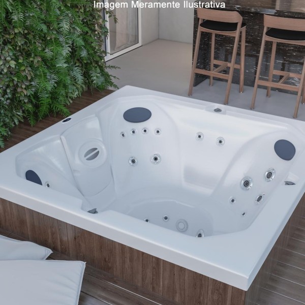 Encontraproduto.com.br - Spa Jacuzzi J195 com Deck em Acrílico 180x180x89cm