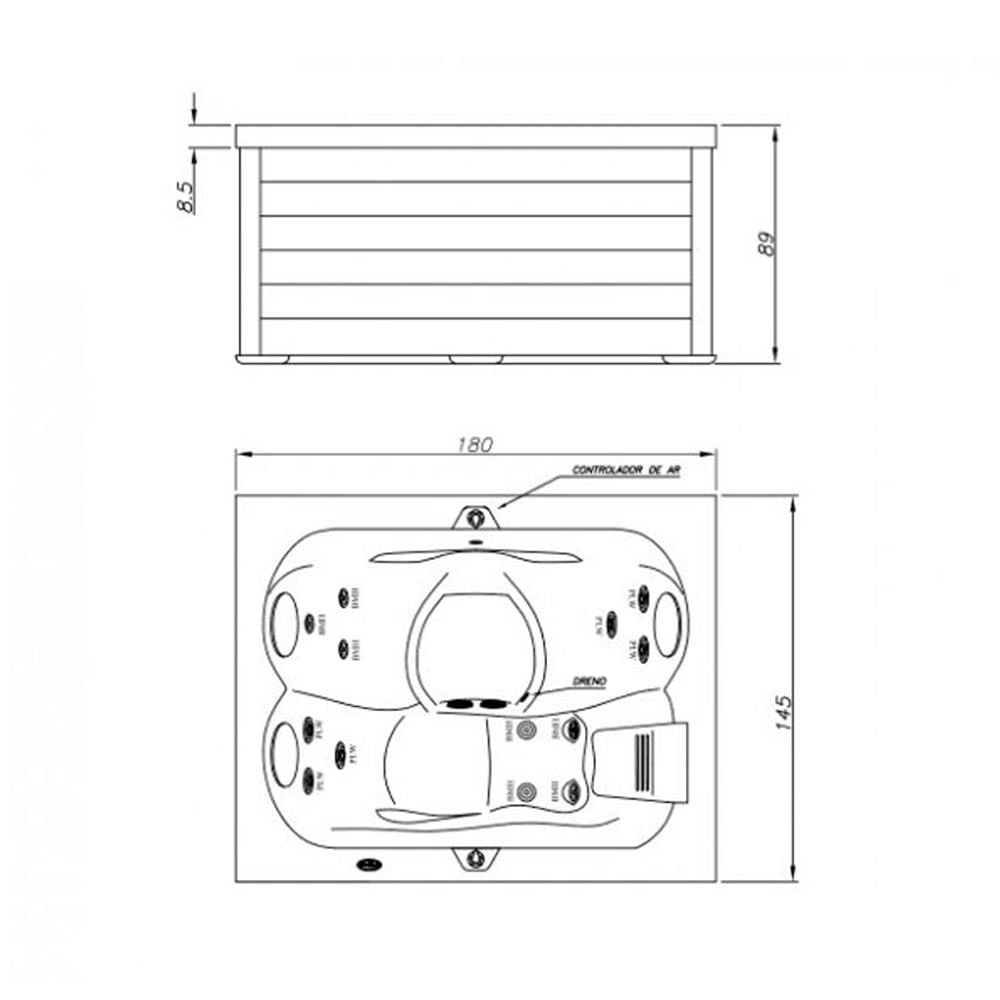 Encontraproduto.com.br - Mini Spa Jacuzzi Vip Com Deck 180x145cm