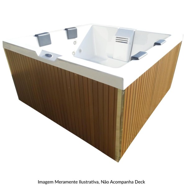 Encontraproduto.com.br - Banheira Spa Hidromassagem J170 170x170x89cm para 4 Pessoas com Aquecedor sem Fechamento - Jacuzzi®