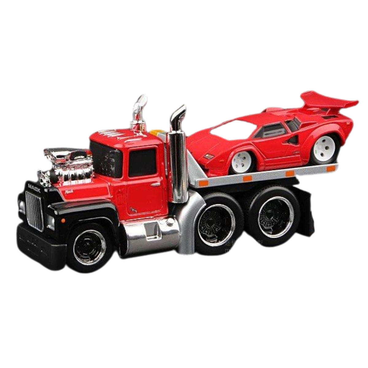 Encontraproduto.com.br - Miniatura Caminhão Mack R685ST 1980 e Lamborguini Countach 1/64 Maisto 11552