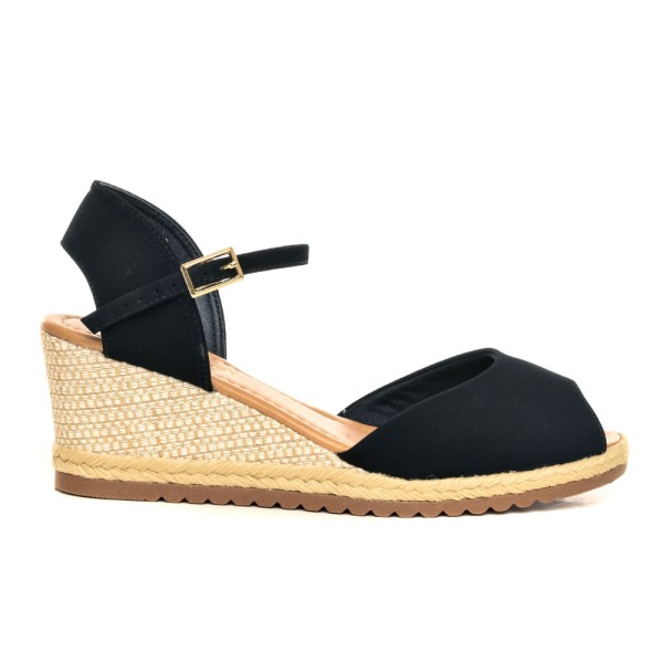 Sandália Bebecê Anabela Espadrille Preto