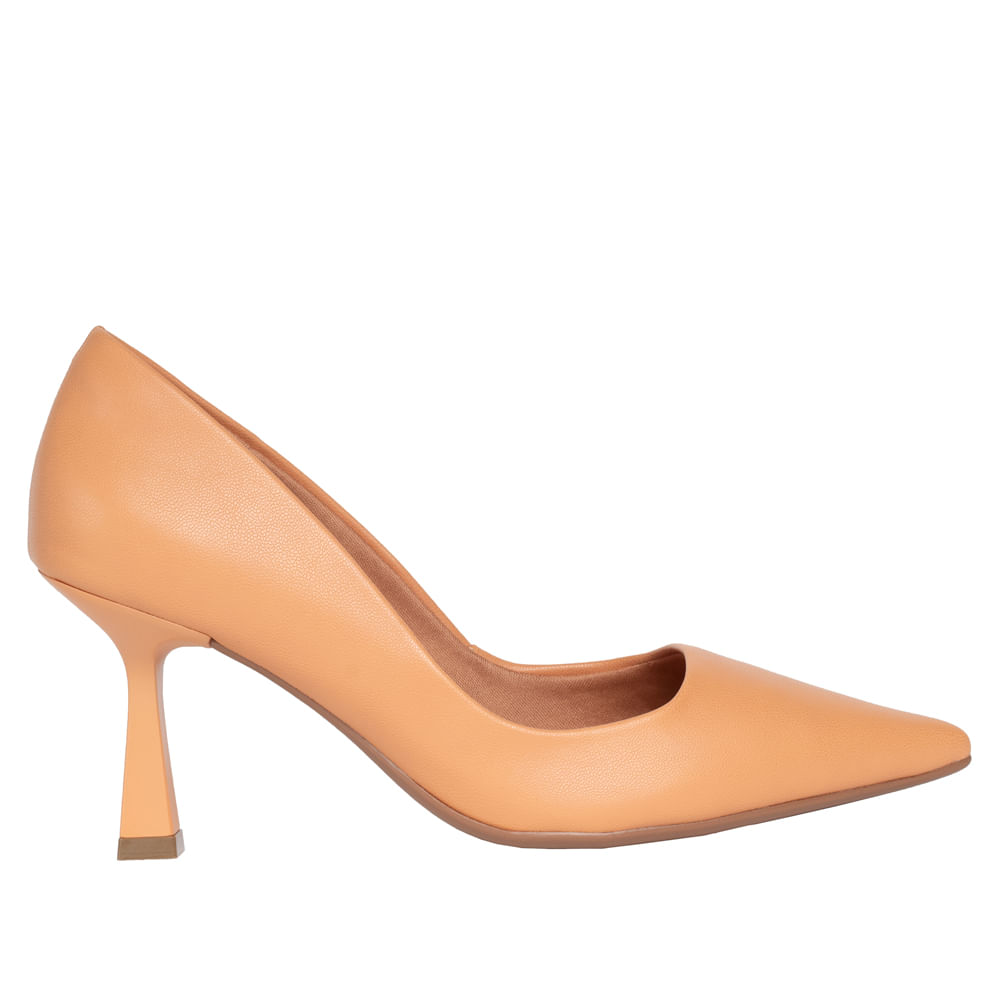 Encontraproduto.com.br - Sapato Scarpin Feminino Bebecê com Salto Taça Bege