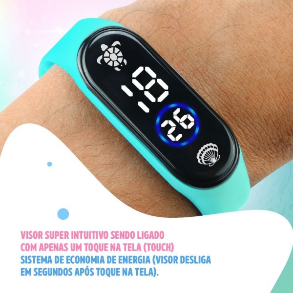 Encontraproduto.com.br - Relógio Infantil Digital Prova Dagua + Oculos Rosa Proteção Uv Resistente Pulseira Ajustavel Verde