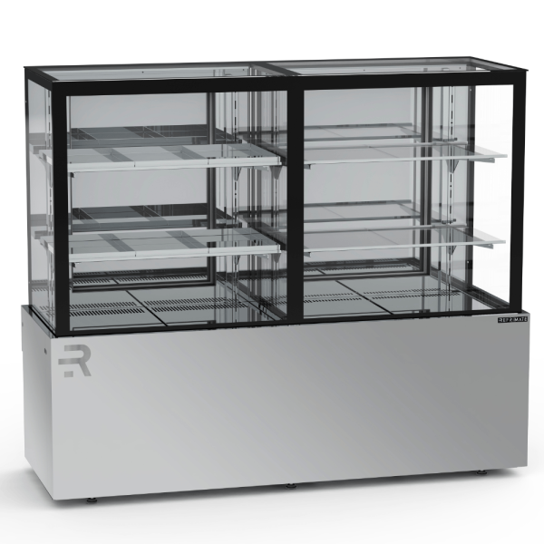 Encontraproduto.com.br - Vitrine Quente/Fria 1,45m para Confeitaria Vanguard Top CVTDRQ-1450 Refrimate - Iluminação LED e Tampos de Vidro