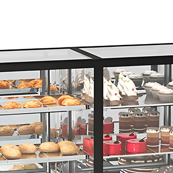 Encontraproduto.com.br - Vitrine Quente/Fria 1,45m para Confeitaria Vanguard Top CVTDRQ-1450 Refrimate - Iluminação LED e Tampos de Vidro