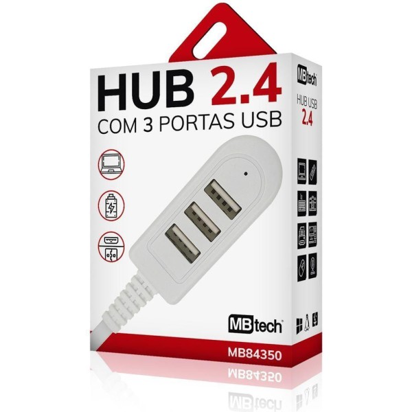 Encontraproduto.com.br - Hub 2.0 Usb Com 3 Portas Usb Mbtech Mb84350