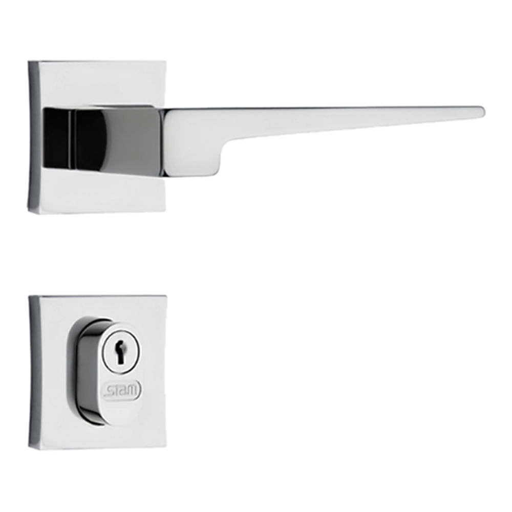 Encontraproduto.com.br - Fechadura Polaris 3200 Roseta Quadrada Inox Polido Externa - Stam.