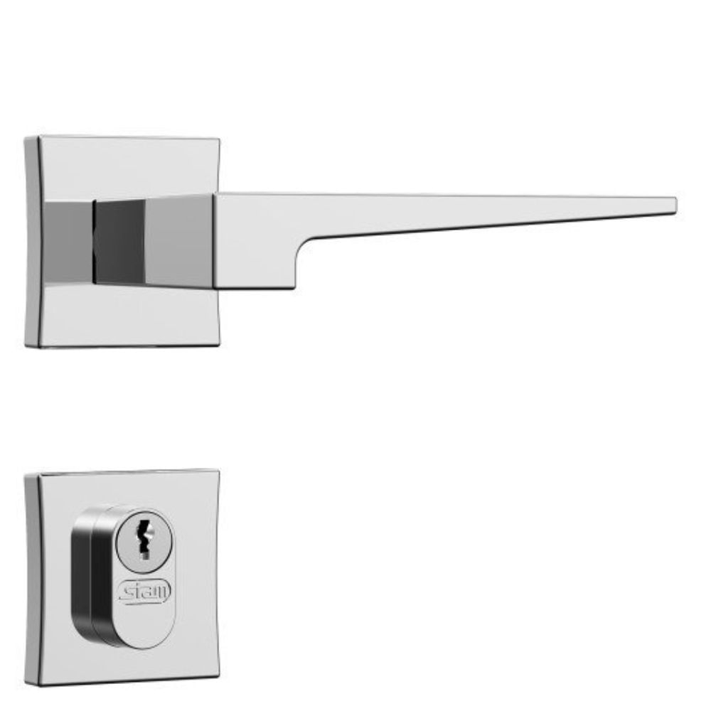 Encontraproduto.com.br - Fechadura Polaris 3200 Roseta Quadrada Inox Polido Externa - Stam.