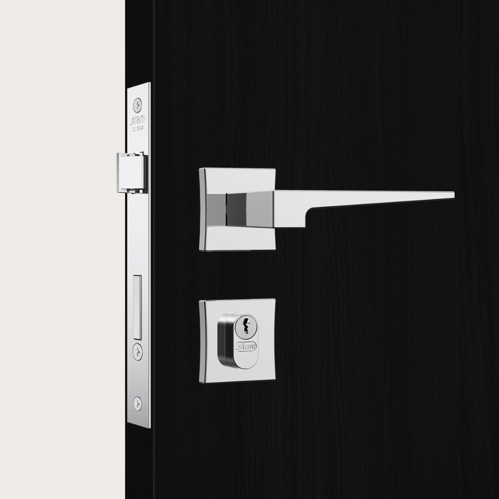 Encontraproduto.com.br - Fechadura Polaris 3200 Roseta Quadrada Inox Polido Externa - Stam.
