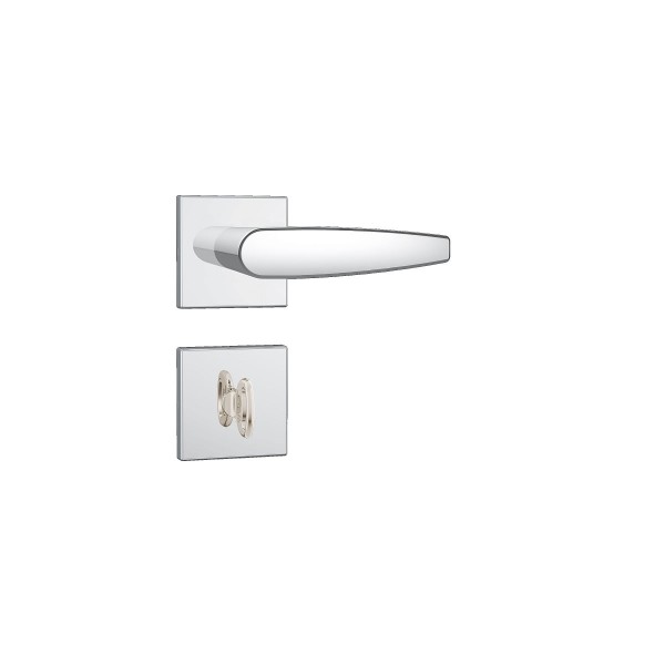 Encontraproduto.com.br - Fechadura Stam Inox Cromada 40 Mm Roseta Quadrada Banheiro / Wc