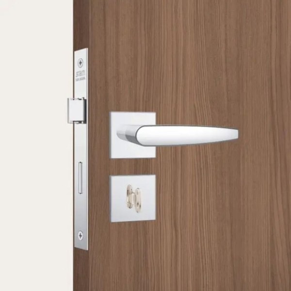Encontraproduto.com.br - Fechadura Stam Inox Cromada 40 Mm Roseta Quadrada Banheiro / Wc