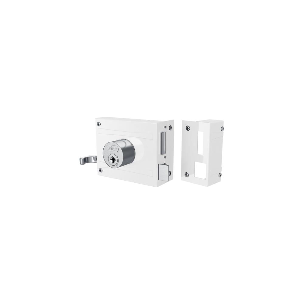 Encontraproduto.com.br - Fechadura Sobrepor 1701-100 Tetra Branco Espelho Inox