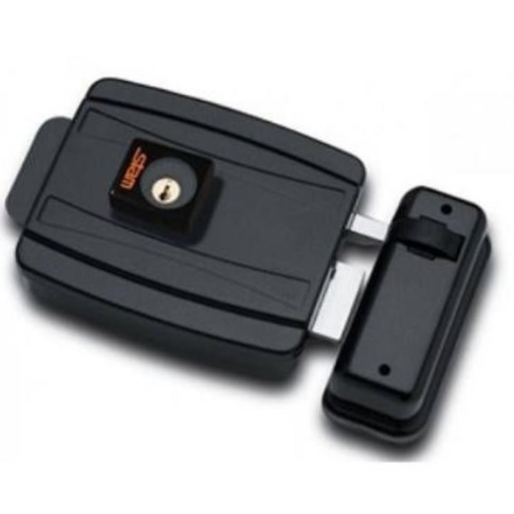 Encontraproduto.com.br - Fechadura Elétrica (Abre Para Dentro) Preto Fosco Stam
