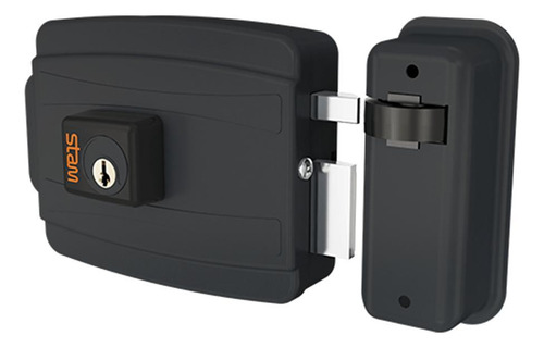 Encontraproduto.com.br - Fechadura Elétrica (Abre Para Dentro) Preto Fosco Stam
