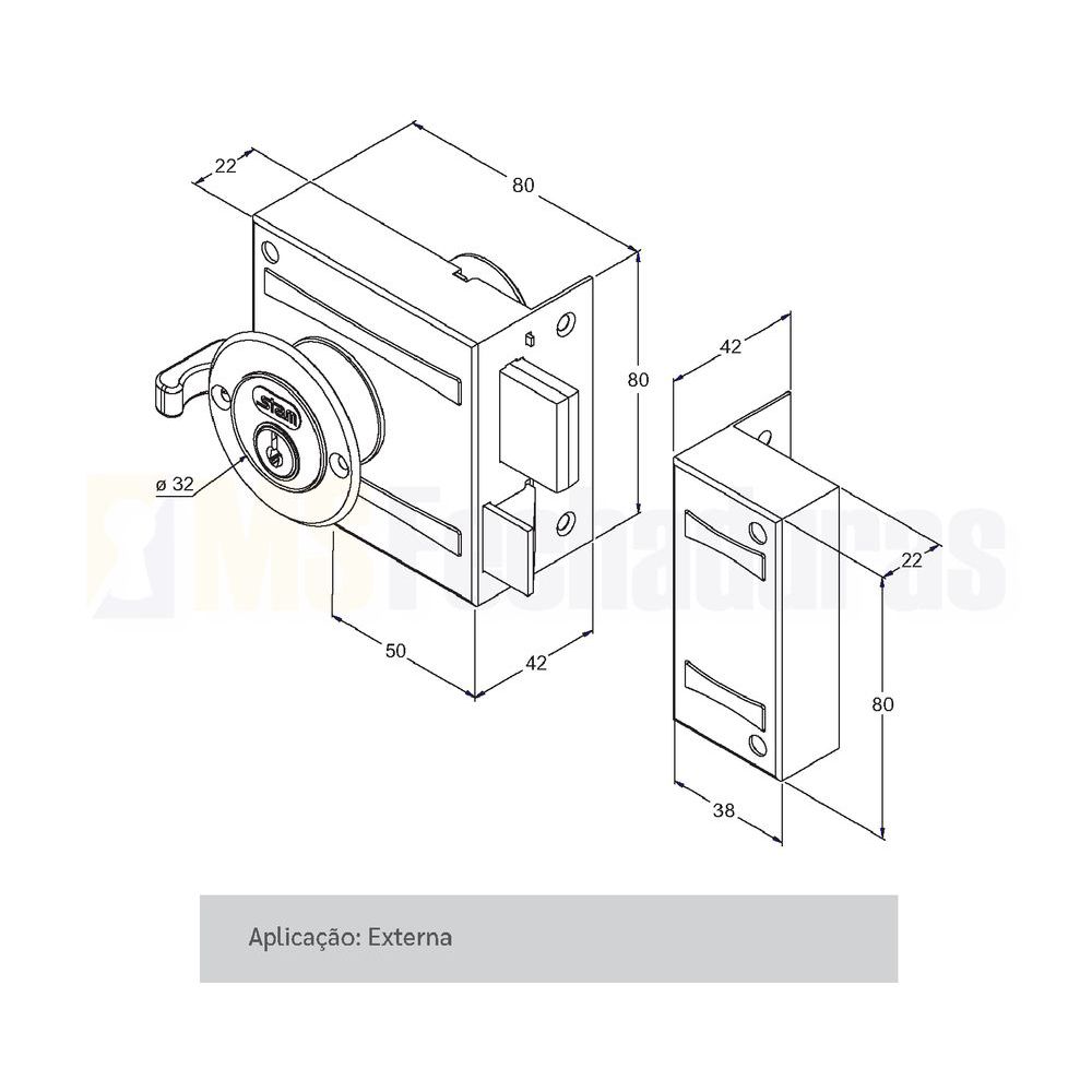 Encontraproduto.com.br - Fechadura Elétrica (Abre Para Dentro) Preto Fosco Stam