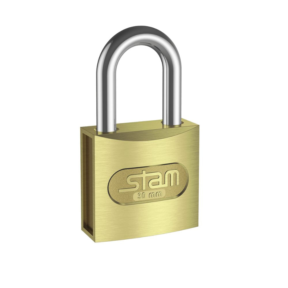 Encontraproduto.com.br - Cadeado 30mm Latonado Stam