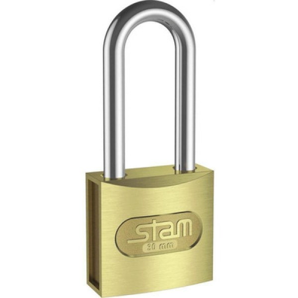 Cadeado 30mm Latonado Haste Médio Stam