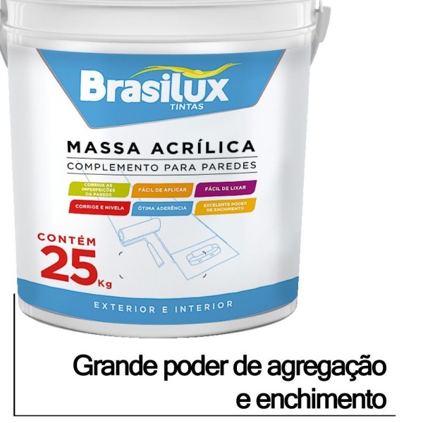 Encontraproduto.com.br - Massa Acrilica Parede Uso Externo/interno Brasilux 25kg