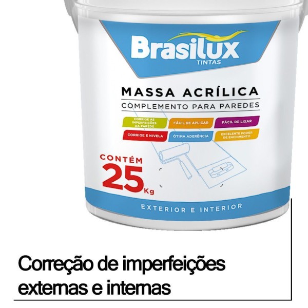 Encontraproduto.com.br - Massa Acrilica Parede Uso Externo/interno Brasilux 25kg
