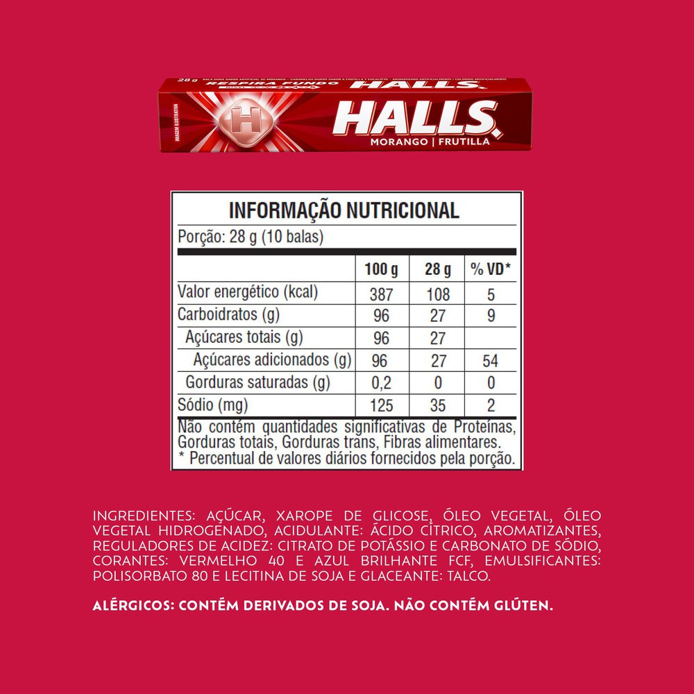 Encontraproduto.com.br - Drops Halls Morango 28g