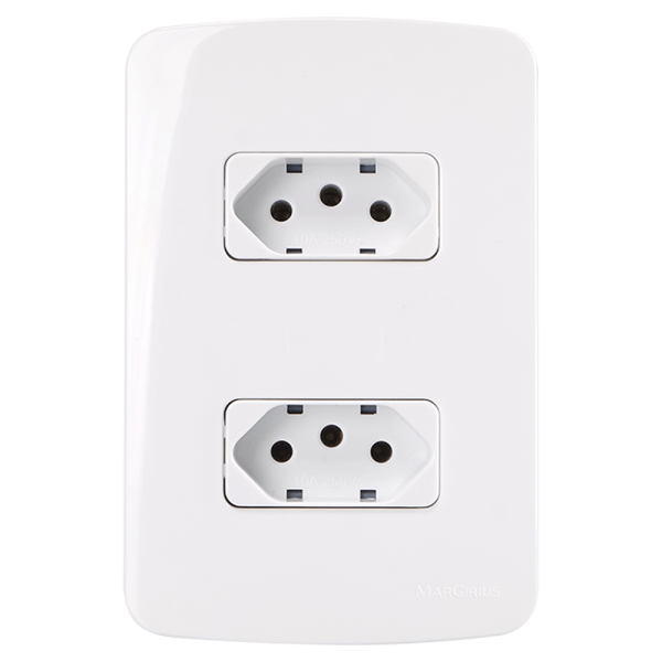 Linha B3 Conj 4×2 Tomada Dupla 2P+T 10A 250V