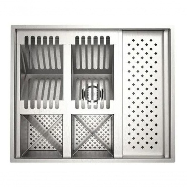Encontraproduto.com.br - Calha Quadrada Technox Inox P Louças Lavanderia C/Válvula