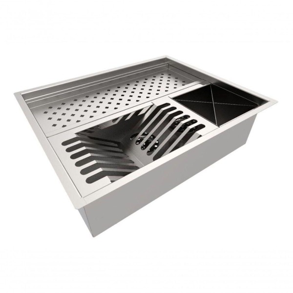 Encontraproduto.com.br - Conjunto Calha P/ 48 Cm Quadrada Inox