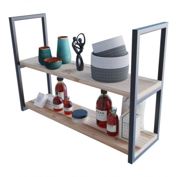 Encontraproduto.com.br - 2 Prateleiras Reforçada Para Quarto De Teto 80X50X20