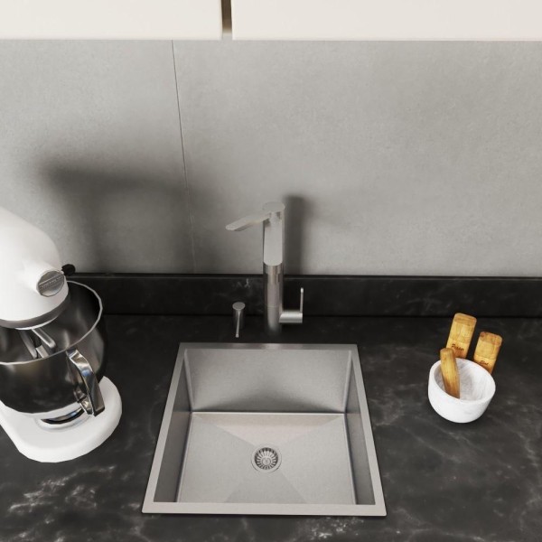 Encontraproduto.com.br - Pia Cuba De Inox Quadrada 35X35 Cozinha Varandaa Multiuso