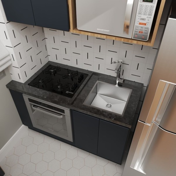 Encontraproduto.com.br - Kit Cuba Inox + Ralo D Embutir 40X40Cm Retangular P/ Cozinha