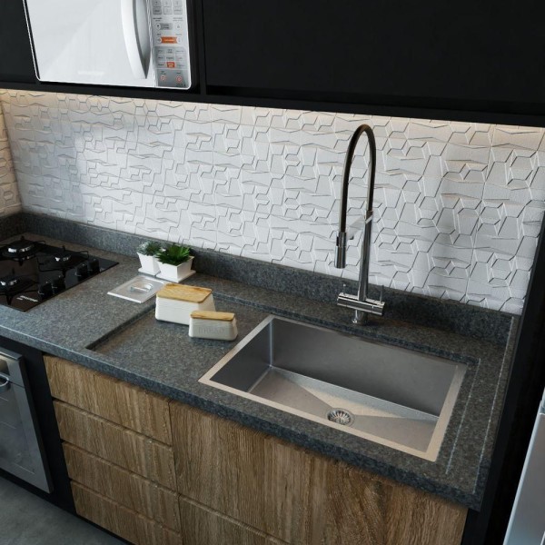 Encontraproduto.com.br - Pia Cuba De Inox C/ Escorredor Embutido 60X40 Com Valvula